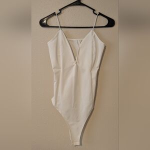 SHEIN White Spaghetti Strap Bodysuit